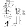 Rubinetto e boiler GROHE Red Duo taglia L, rubinetto con beccuccio a C - vista tecnica