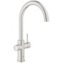 Rubinetto e boiler GROHE Red Duo taglia L, rubinetto con beccuccio a C - vista dettagliata