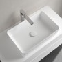 Villeroy & Boch Collaro Lavabo d'appoggio 56 cm quadrato senza troppopieno, senza foro per rubinetto - vista dettagliata