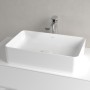 Lavabo d'appoggio Villeroy & Boch Collaro 56 cm quadrato senza troppopieno, senza foro per rubinetto