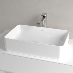 Lavabo d'appoggio Villeroy & Boch Collaro 56 cm quadrato senza troppopieno, senza foro per rubinetto