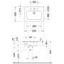 Duravit ME par Starck Meuble vasque 63 cm sans trou de robinet - vue détaillée