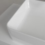 Lavabo d'appoggio Villeroy & Boch Collaro 56 cm quadrato senza troppopieno, senza foro per rubinetto - vista tecnica