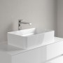 Lavabo d'appoggio Villeroy & Boch Collaro 56 cm quadrato senza troppopieno, senza foro per rubinetto - vista tecnica