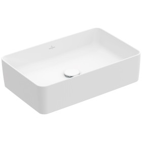 Villeroy & Boch Collaro Lavabo d'appoggio 56 cm quadrato senza troppo pieno, senza foro per rubinetto