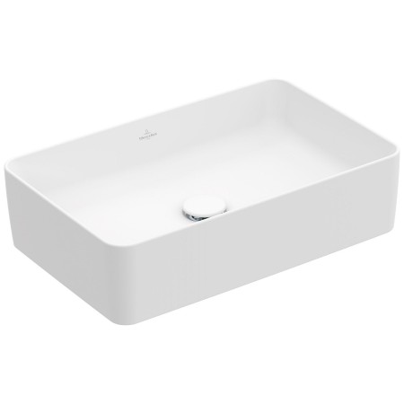 Villeroy & Boch Collaro Lavabo d'appoggio 56 cm quadrato senza troppo pieno, senza foro per rubinetto