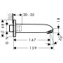 hansgrohe Wanneneinlauf 14,7 cm - Detailansicht