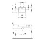 Duravit Vero Vasque encastrée à moitié avec 1 trou de robinet - vue technique