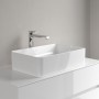 Villeroy & Boch Collaro Lavabo d'appoggio 56 cm quadrato senza troppo pieno, senza foro per rubinetto - vista tecnica