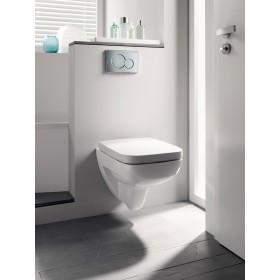 Geberit Renova Compact Carré WC mural, chasse d'eau basse