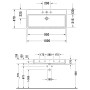 Lavabo Duravit Vero Air poli avec 2 x 1 trou de robinet 100 x 47 cm, sans trop-plein - vue détaillée