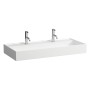 Vasque à poser LAUFEN Kartell 100 x 46 cm, avec 2x 1 trou de robinet, sans trop-plein