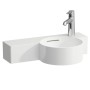 Lavabo LAUFEN Val 55 x 31,5 cm, étagère à gauche, avec 1 trou de robinet à droite, avec trop-plein - photo produit