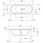 Vasca da bagno Duravit Starck Oval 180 x 80 cm - vista tecnica