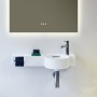 Lavabo LAUFEN Val 55 x 31,5 cm, étagère à gauche, avec 1 trou de robinet à droite, avec trop-plein - vue détaillée