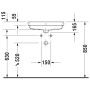 Lavabo encastré Duravit Vero Air sans trou de robinet 55 x 45,5 cm - vue technique