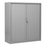 Wolfstahl Rolladenschrank Stahl 2 Fachböden Zylinderschloss 120 x 46 x 135 cm lichtgrau - schwarz - Detailansicht