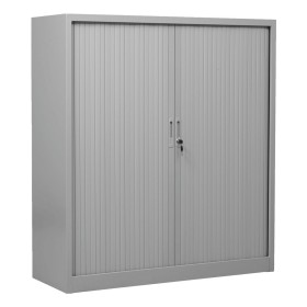 Armadio a persiana in acciaio Wolfstahl con 2 ripiani e serratura a cilindro 120 x 46 x 135 cm grigio chiaro - nero