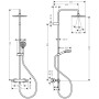 hansgrohe Vernis Blend Duschsystem 240 1 Strahlart wassersparend mit Thermostat - technische Ansicht
