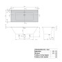Baignoire encastrable rectangulaire Villeroy & Boch Collaro Duo 170 x 75 cm - vue technique