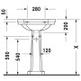 Lavabo Duravit 1930 60 cm - vue technique