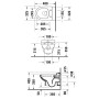 Duravit No. 1 WC a parete per bambini, Rimless - vista tecnica