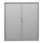 Wolfstahl Rolladenschrank Stahl 2 Fachböden Zylinderschloss 120 x 46 x 135 cm lichtgrau - schwarz - technische Ansicht