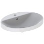 Lavabo encastré ovale Geberit VariForm 60 x 45 cm, avec plage de robinetterie