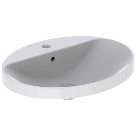 Lavabo encastré ovale Geberit VariForm 60 x 45 cm, avec plage de robinetterie
