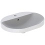 Lavabo encastré elliptique Geberit VariForm, avec plage de robinetterie