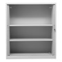 Wolfstahl Rolladenschrank Stahl 2 Fachböden Zylinderschloss 120 x 46 x 135 cm lichtgrau - schwarz - Produktansicht
