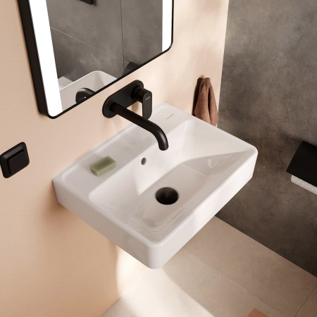 Lavabo hansgrohe Xanuia Q 500/390 sans trou de robinet avec trop-plein, SmartClean