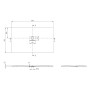 Receveur de douche Villeroy & Boch Squaro Infinity, 150 x 90 x 4 cm - vue technique