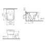 VitrA Integra Square WC a terra a scarico profondo senza bordo VitrA Flush 2.0 - vista tecnica