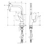 hansgrohe Talis Select M51 Miscelatore monocomando per cucina 300, doccetta estraibile, 2 getti - vista dettagliata