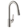 hansgrohe Focus M42 Miscelatore monocomando da cucina 220, doccetta estraibile, 2 getti, sBox