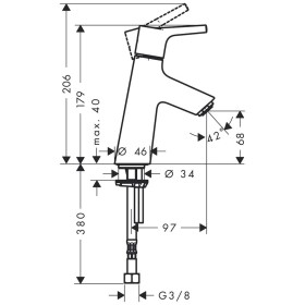 hansgrohe Talis S Robinet sur Pied 80 pour Eau Froide