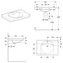 Lavabo Geberit Preciosa 80 x 55 cm avec trou de robinet et trop-plein - vue détaillée