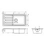 Lavello incasso hansgrohe S44 S440-F500 100 500 con gocciolatoio e sifone automatico - vista dettagliata