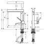 Robinetterie de lavabo monocommande hansgrohe Finoris 230 avec douchette extractible, 2 types de jets