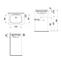 Vasque encastrable LAUFEN INO par le dessus 50 x 36,5 cm avec trop-plein - photo produit