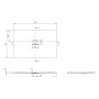 Receveur de douche Villeroy & Boch Squaro Infinity, 140 x 90 x 4 cm - vue technique