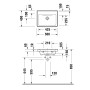 Lavabo Duravit D-Neo 50 cm, sans trou de robinet, sans trop-plein - vue détaillée