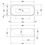 Vasca idromassaggio Duravit Happy D.2 Plus 180 x 80 cm, autoportante, con sistema Air - vista dettagliata
