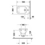 Duravit 1930 Wand-Bidet - technische Ansicht