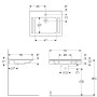 Lavabo Geberit Publica 70 x 55 cm avec 1 trou de robinet au milieu - vue détaillée