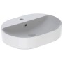 Lavabo sur plan elliptique Geberit VariForm 60 x 45 cm, avec plage de robinetterie