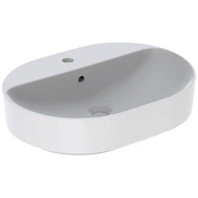 Lavabo sur plan elliptique Geberit VariForm 60 x 45 cm, avec plage de robinetterie