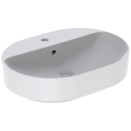 Lavabo sur plan elliptique Geberit VariForm 60 x 45 cm, avec plage de robinetterie