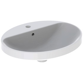Vasque encastrée Geberit VariForm 55 x 45 cm, ovale, avec plage de robinetterie